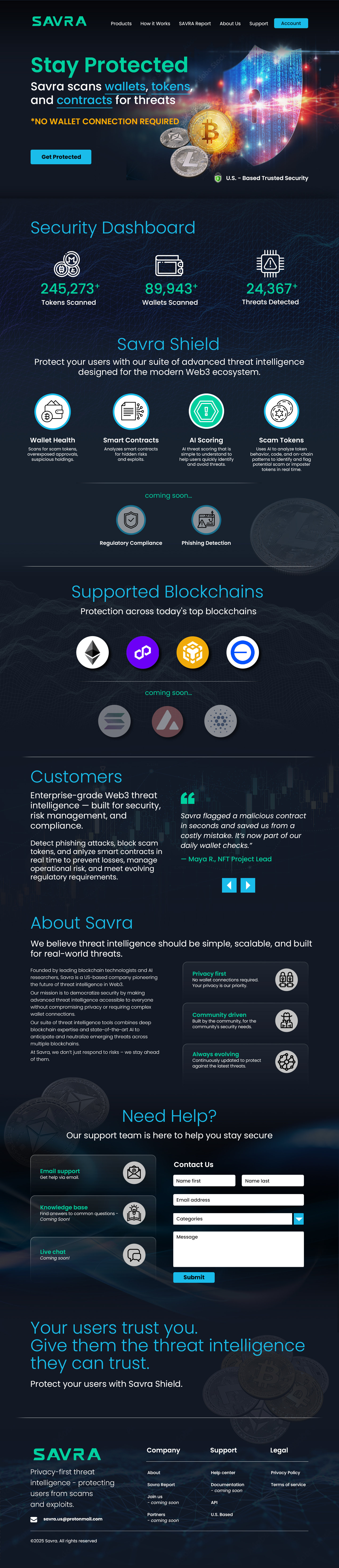 SAVRA website design
